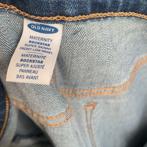 New Old Navy Maternity Front Low Panel Rockstar Super Skinny Ripped Jeans - Picture 7 of 8